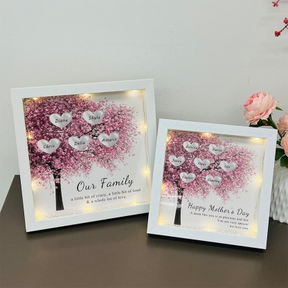 Custom Mom/Grandma Family Tree Heart Light Frame Gift Mother's Day Gift FHC51043