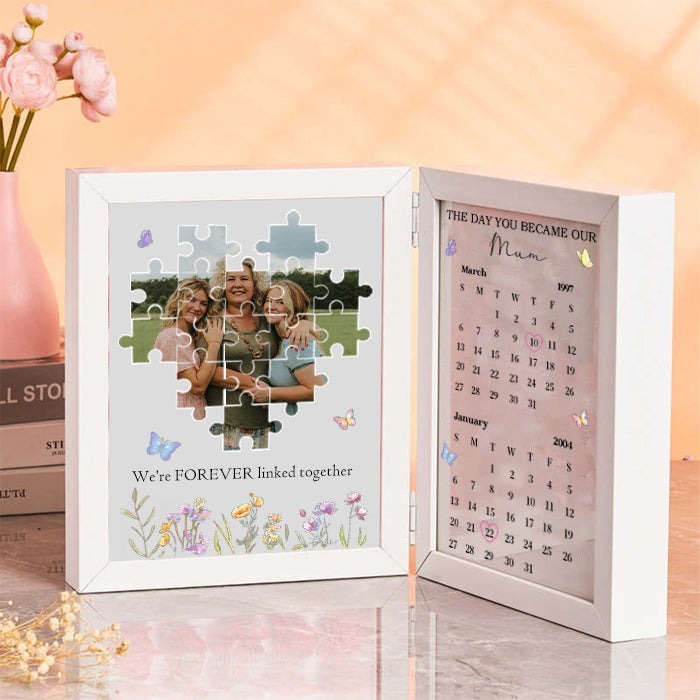 Custom The Day You Became Our Mom Puzzle Photo Frame FHC51030