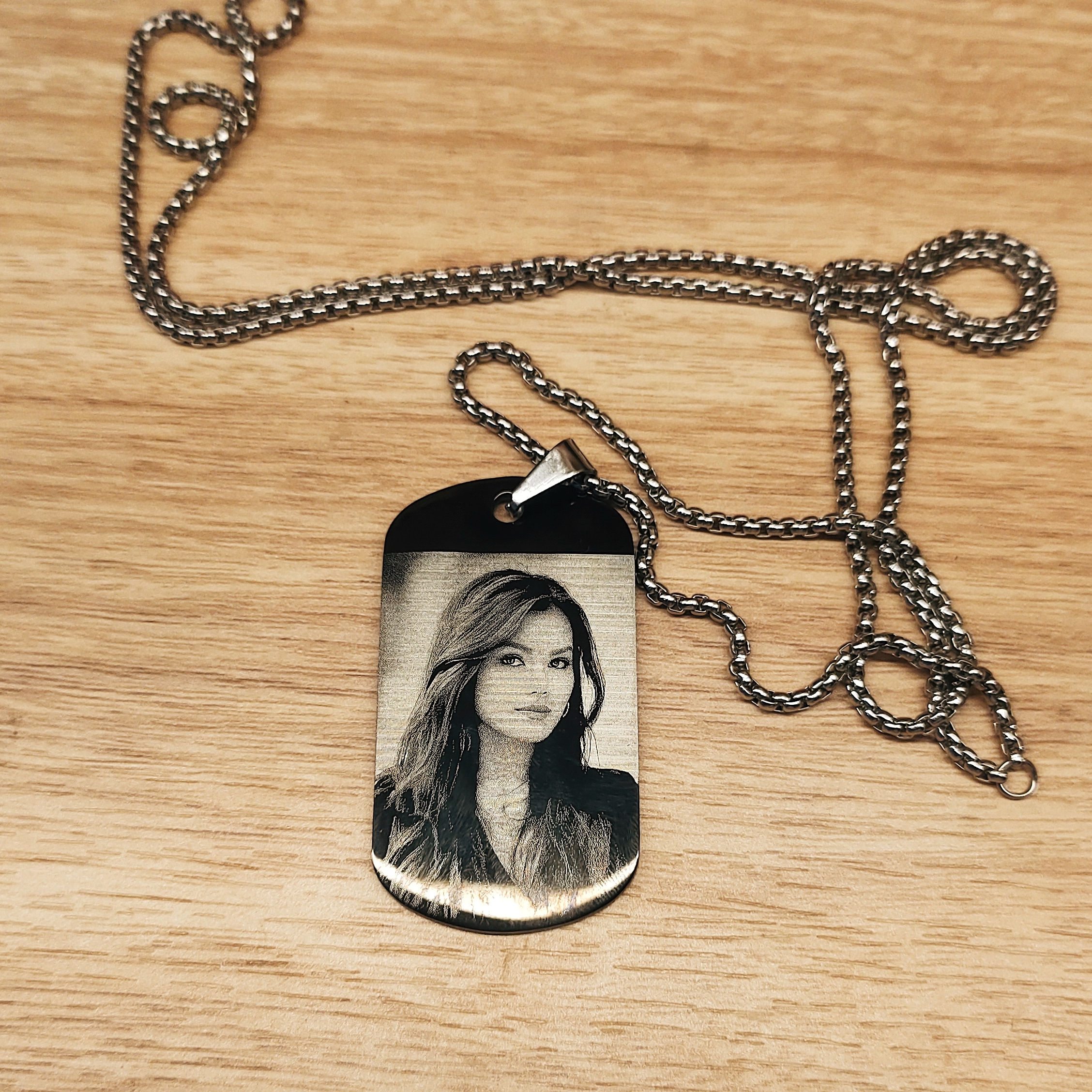 Personalized Picture Necklace for Men Memorial Photo pendant Necklace For Dad Anniversary Gift For Husband