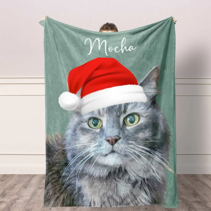 Custom Dog Face Blankets, Personalized Pet Photo Blanket, Fleece Dog Blankets