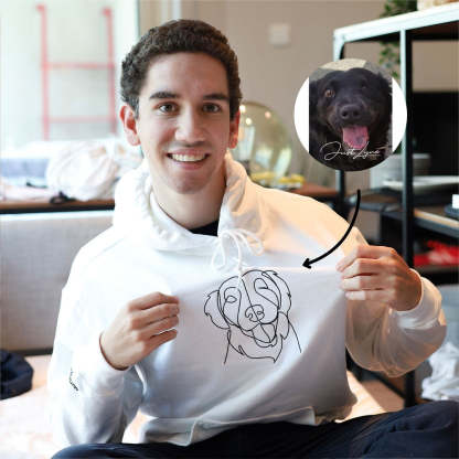 Personalized Embroidered Pet Outline Hoodie