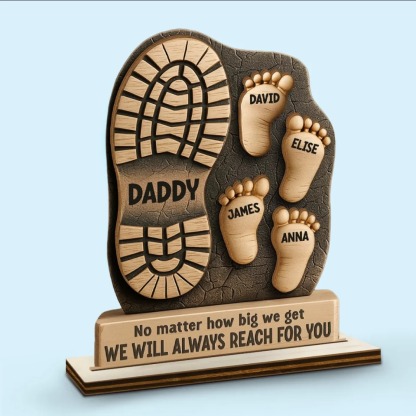 Your Footsteps Led Our Way - Family Personalized Custom Shaped 2-Layered Wooden Plaque With Flat Stand  FHC51108