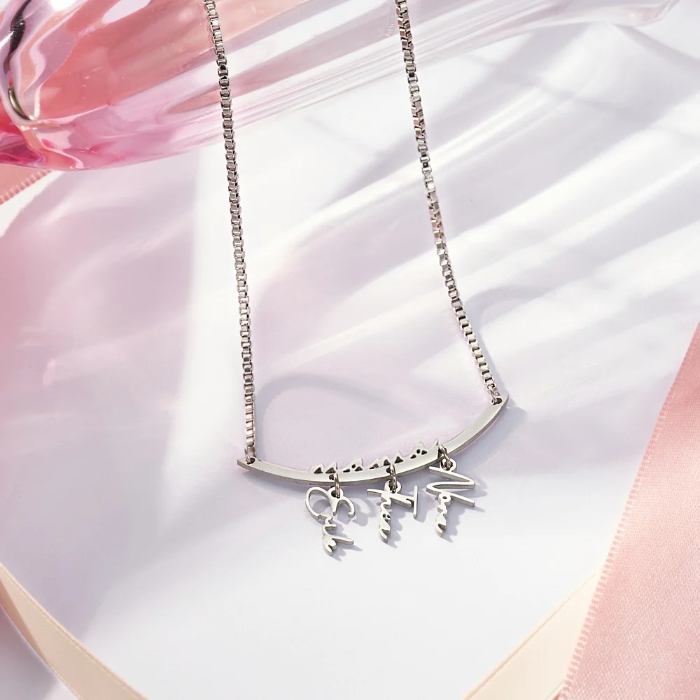 Personalized Names Hanging Family Necklace with 1-7 Names Pendants Birthday Mother's Day Gift for Mother Grandmother  FHC51153