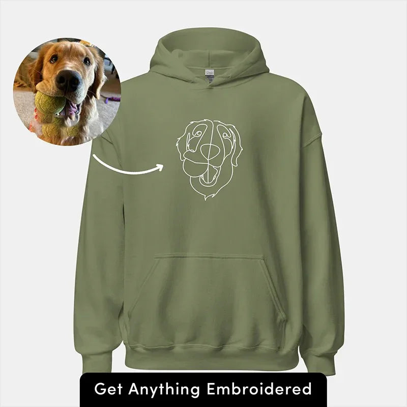 Personalized Embroidered Pet Outline Hoodie