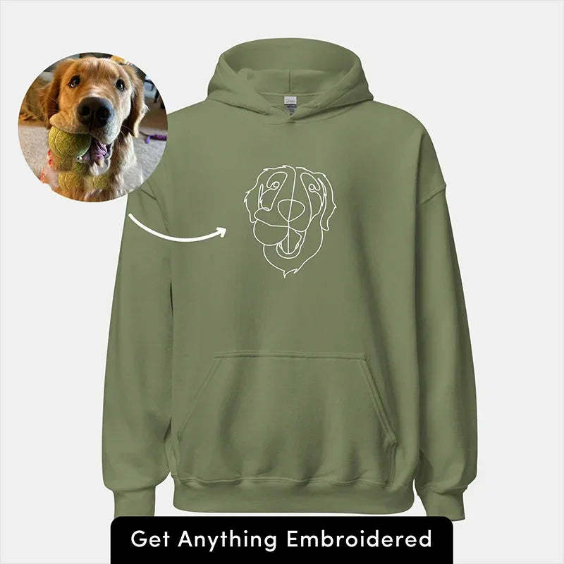 Personalized Embroidered Pet Outline Hoodie