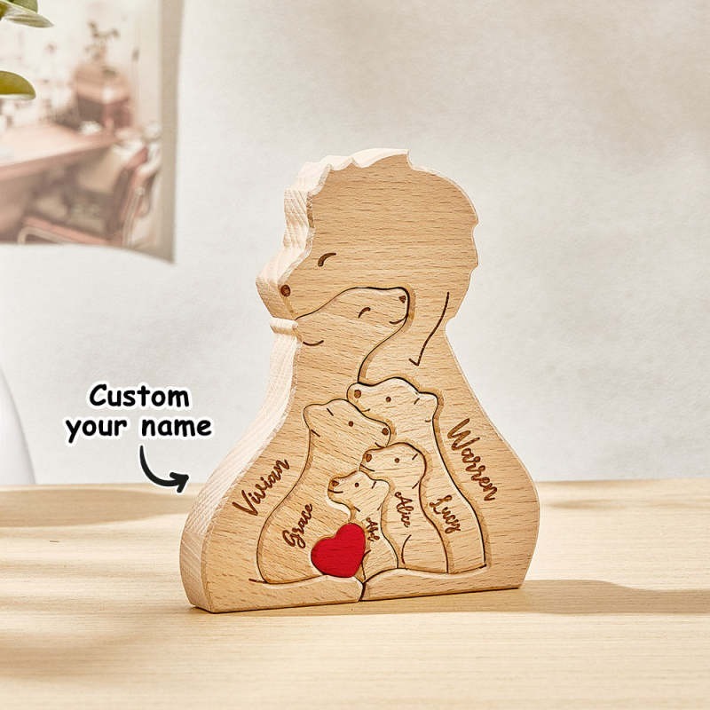 Personalized Wooden Lions Custom Family Member Names Puzzle Home Decor Gifts FHC51055