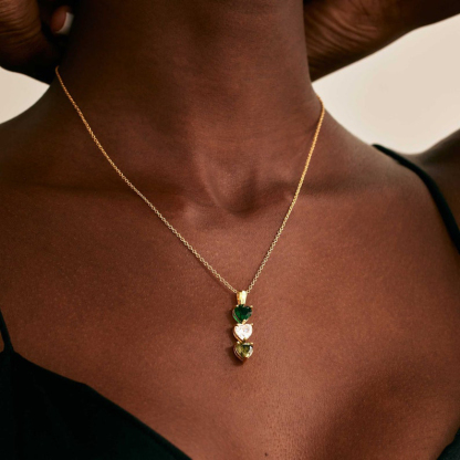 Custom Heart Birthstone Necklace Gift for Mom Mothers Day Gift for Her