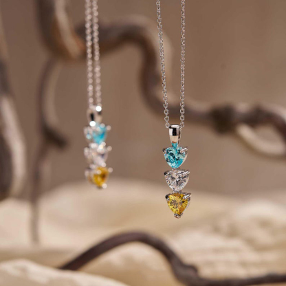 Custom Heart Birthstone Necklace Gift for Mom Mothers Day Gift for Her
