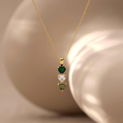 Custom Heart Birthstone Necklace Gift for Mom Mothers Day Gift for Her