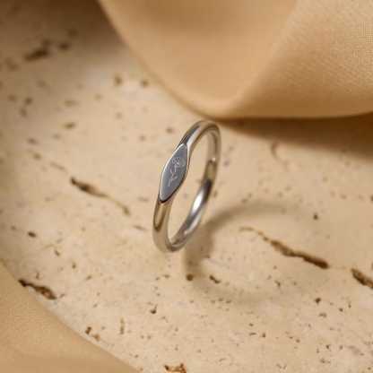 Personalized Birthflower Ring – Dainty Stacking Floral Ring Mother’s Day Gift