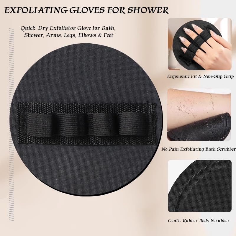 Vivanchor Exfoliating Bath Glove, Exfoliating Gloves for Shower, No Pain Exfoliating Bath Scrubber Glove,Quick-Dry Exfoliator Glove for Bath, Shower, Arms, Legs, Elbows & Feet (1pcs)