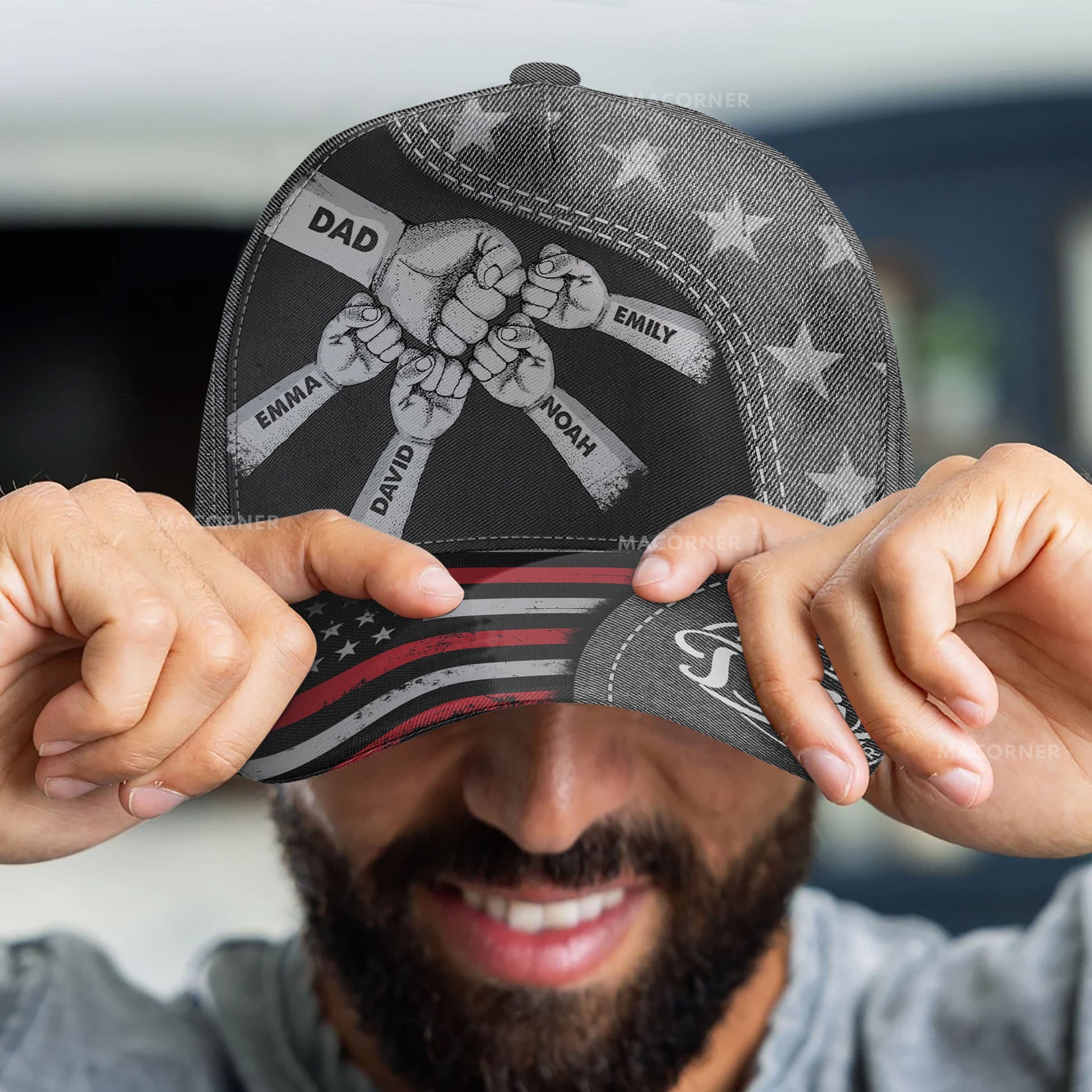 Fist Bump Daddy Grandpa - Personalized Classic Cap FHC51095