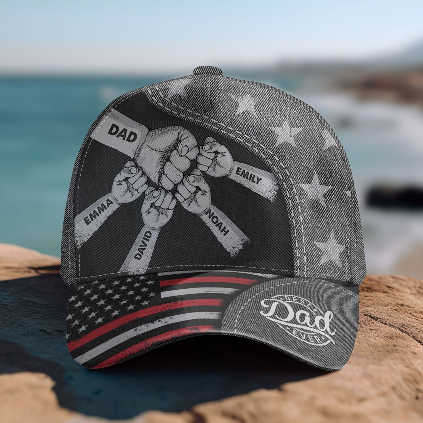 Fist Bump Daddy Grandpa - Personalized Classic Cap FHC51095