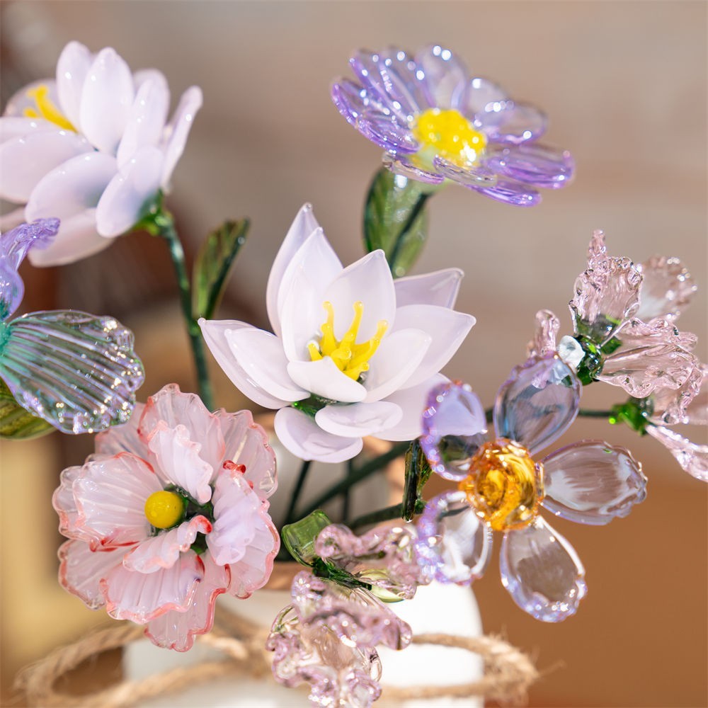 Personalized Handmade Glass Birth Month Flower Bouquet Set Mother's Day Gift FHC51084