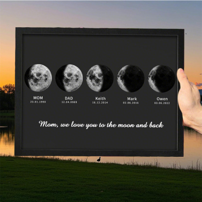 Personalized Moon Phase Wood Frame Family Mother's Day Keepsake Gifts FHC51015