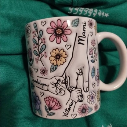 Mama's Holding Hands Hand Mug Personalized Holding Nana's Hand Mug for Mother's Day HCMD0284	 Mama's Holding Hands Hand Mug Personalized Holding Nana's Hand Mug for Mother's Day HCMD0284