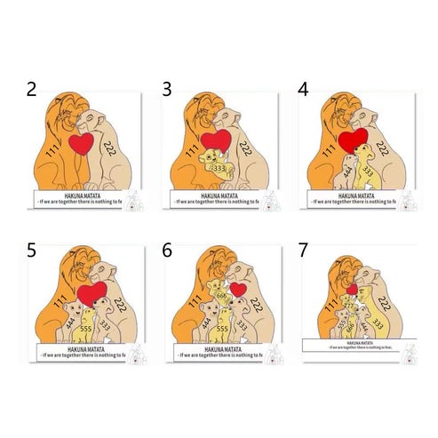 Customized Lion Family Puzzle Mother's Day Gift FHC51019