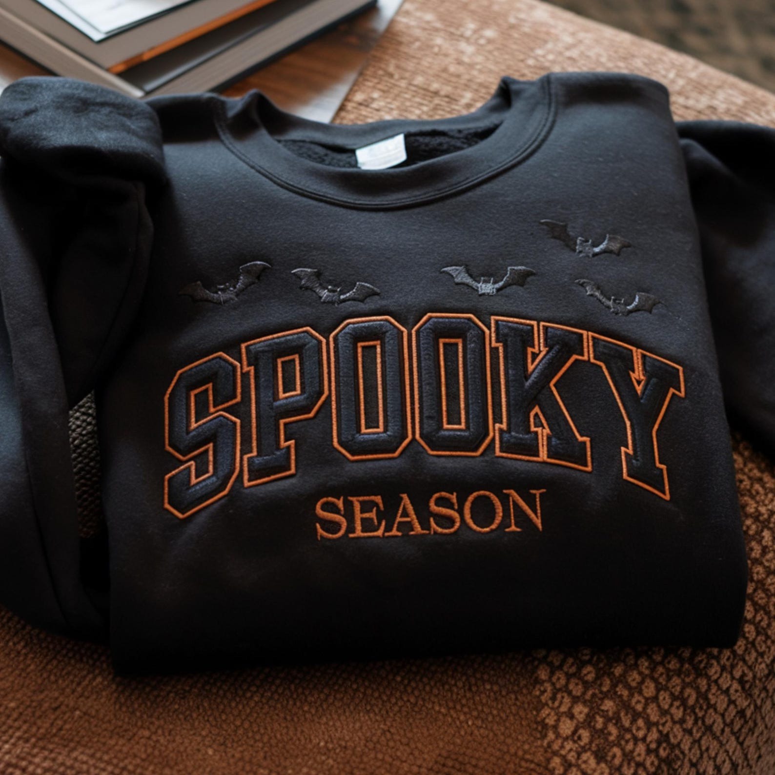 EMBROIDERED SPOOKY SEASON Sweatshirt Halloween Crewneck