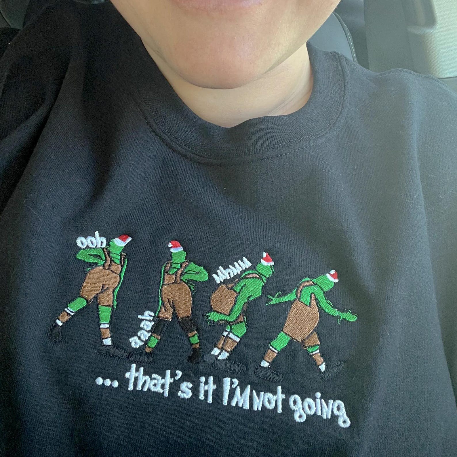 Embroidered That's I'm Not Going Sweatshirt Merry Grinchmas Shirt HCMD0361