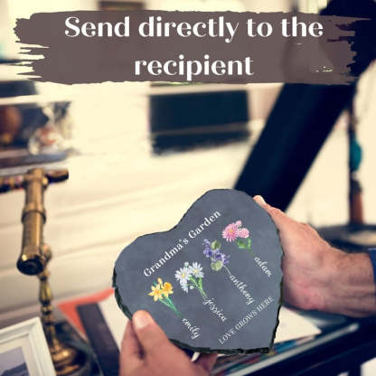 Personalized Garden Stone Mothers Day Gifts for Grandma with Grandkid's Birth Flower Gift HCMD0296