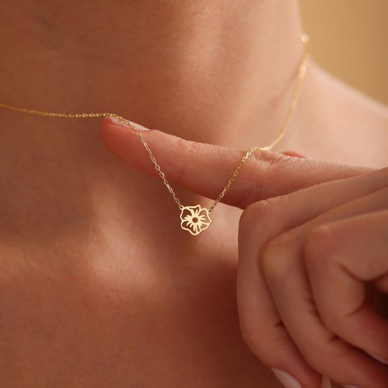 Dainty Birth Flower Necklace Birth Flower Bouquet Necklace Mothers Day Gifts