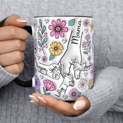 Mama's Holding Hands Hand Mug Personalized Holding Nana's Hand Mug for Mother's Day HCMD0284	 Mama's Holding Hands Hand Mug Personalized Holding Nana's Hand Mug for Mother's Day HCMD0284