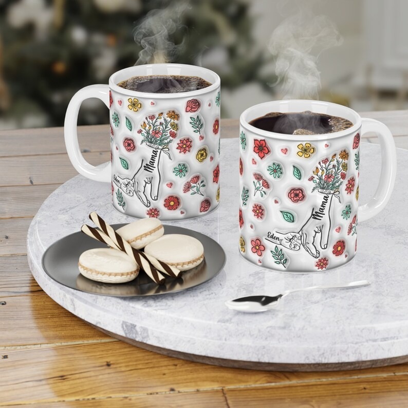 Mama's Holding Hands Hand Mug Personalized Holding Nana's Hand Mug for Mother's Day HCMD0289