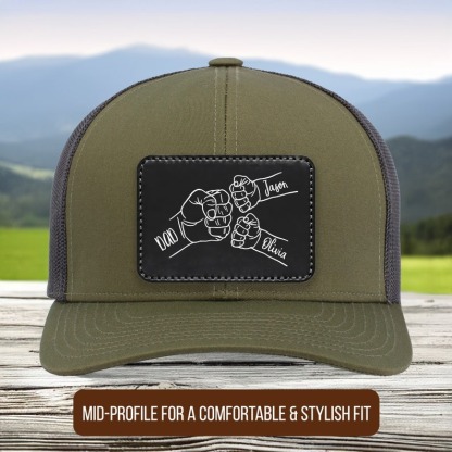 Dad Fist Bump Hat Personalized Dad Hat Father’s Day Gift From Kids FHC51096