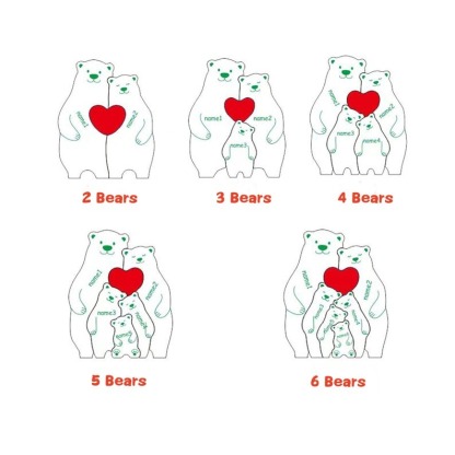 Personalized Family Decor Puzzle-Custom Wooden Bear FHC51020