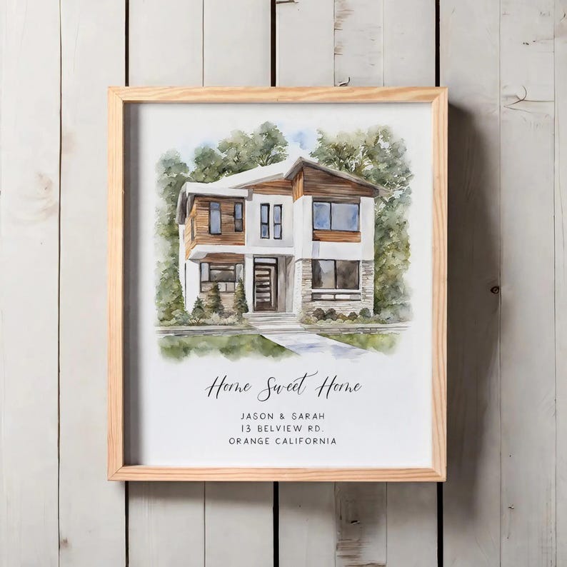 Home Sweet Home Sign Watercolor Home Realtor Gift FHC51140