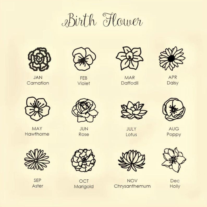 Custom Multiple Birthflower Necklace Floral Bouquet Necklace Mother's Day Gift FHC51074