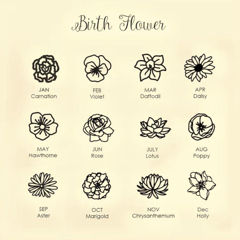 Custom Multiple Birthflower Necklace Floral Bouquet Necklace Mother's Day Gift FHC51074