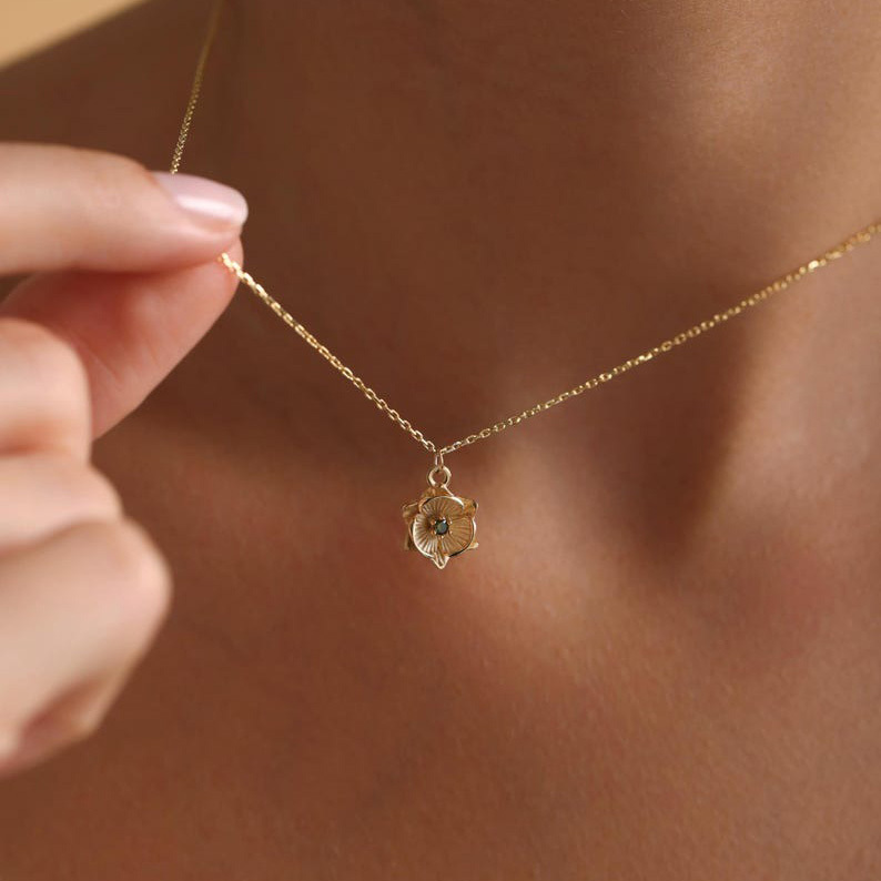 3D Multiple Birth Flower Necklace Family Birth Flower Necklace Gift for Mom FHC51073