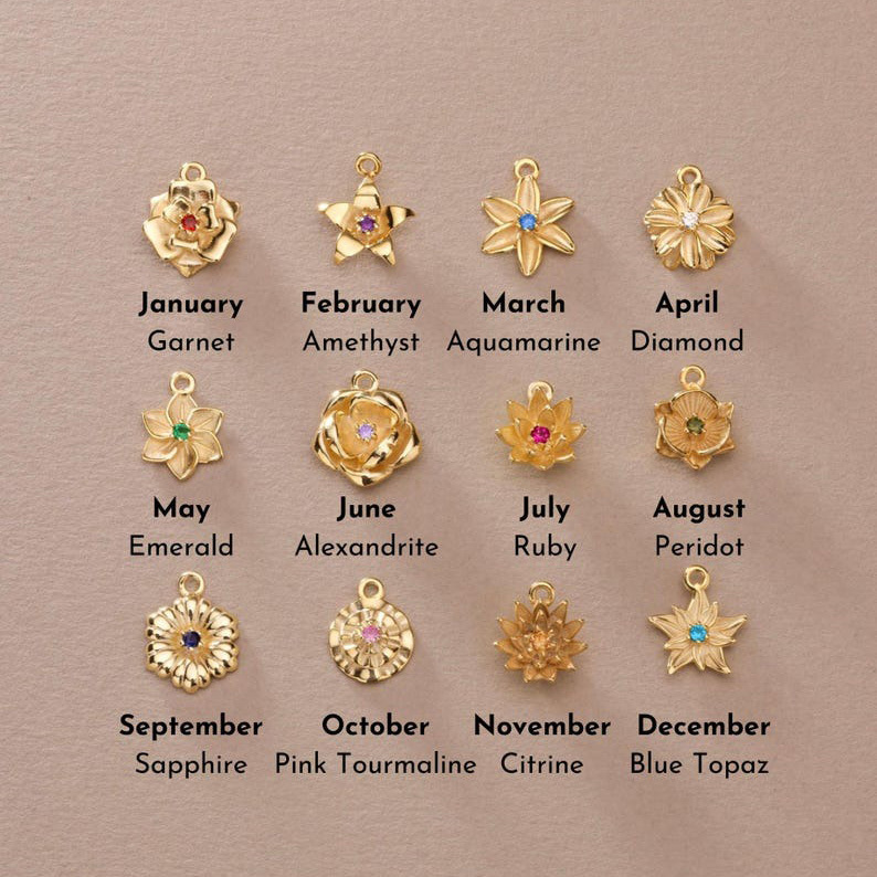 3D Multiple Birth Flower Necklace Family Birth Flower Necklace Gift for Mom FHC51073