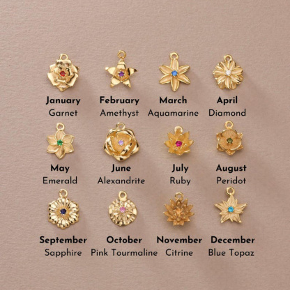 3D Multiple Birth Flower Necklace Family Birth Flower Necklace Gift for Mom FHC51073