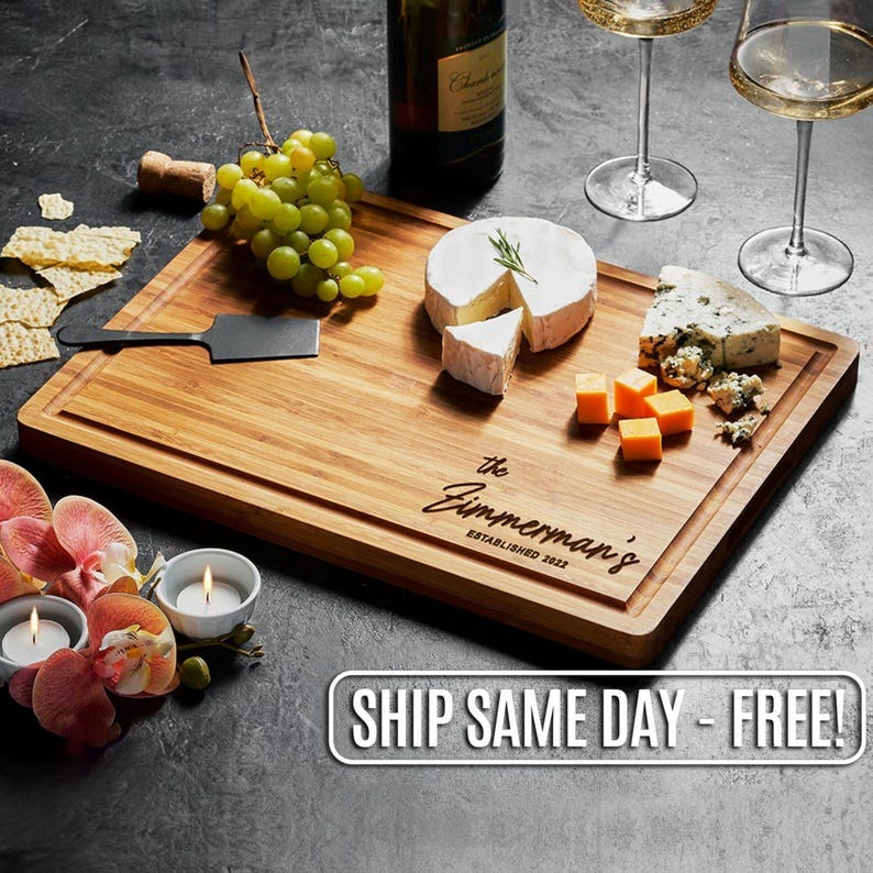 Personalized Cutting Board Engraved Engagement Present Unique Housewarming Gift FHC51117