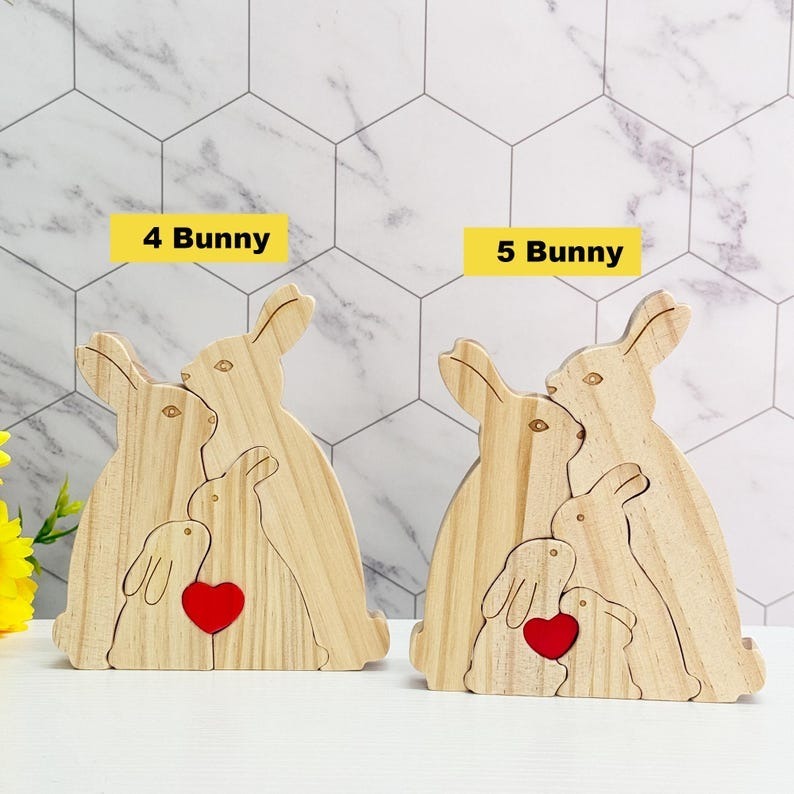Custom Wooden Bunny Puzzle Gifts Wooden Gift for Her FHC51024