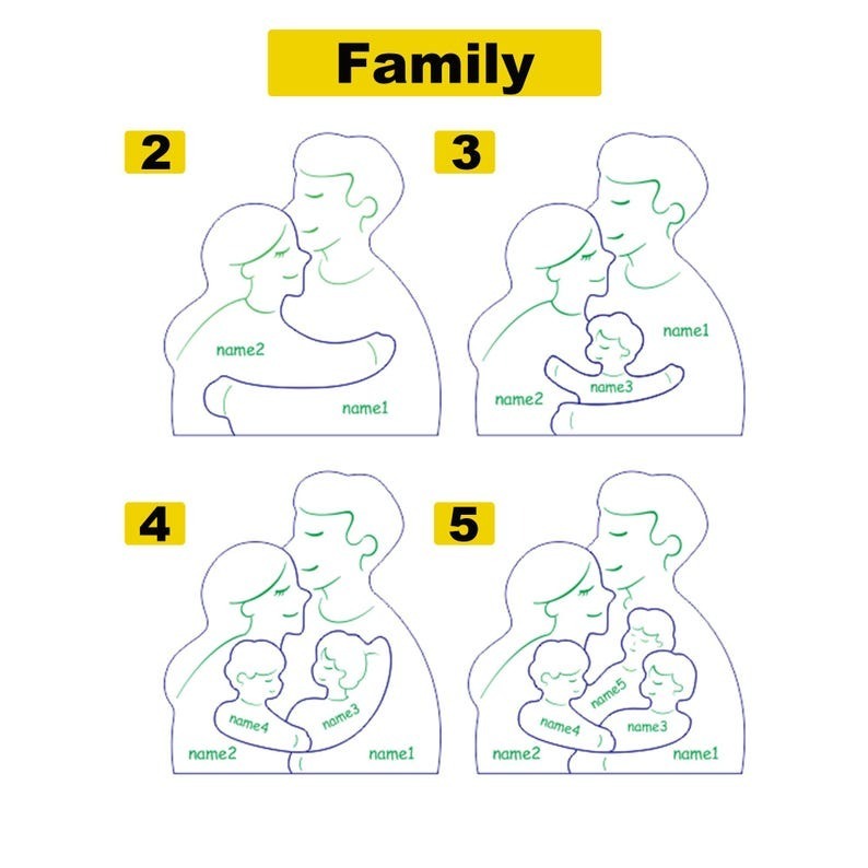 Custom Engraved Wooden Family Name Puzzle Mother's Day Gift FHC51022