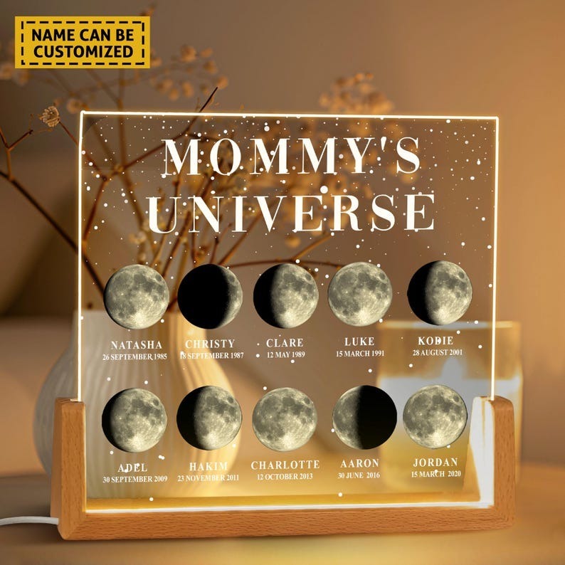 Personalized Moon Phase by Date Gift Personalised Mom Moon Phase Lamp FHC51033