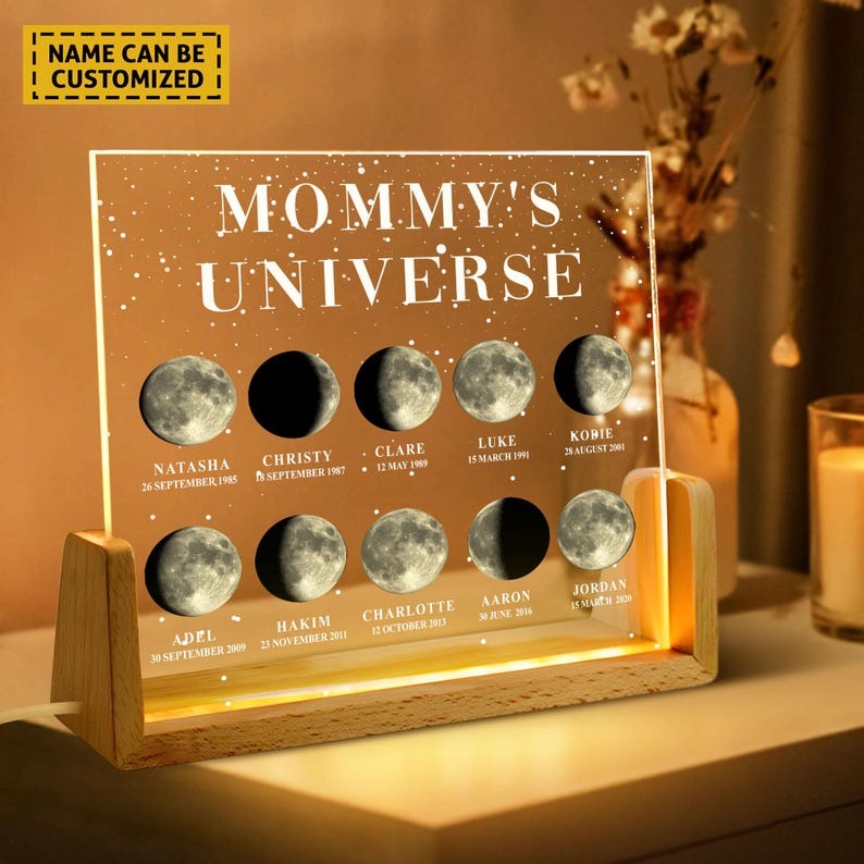 Personalized Moon Phase by Date Gift Personalised Mom Moon Phase Lamp FHC51033