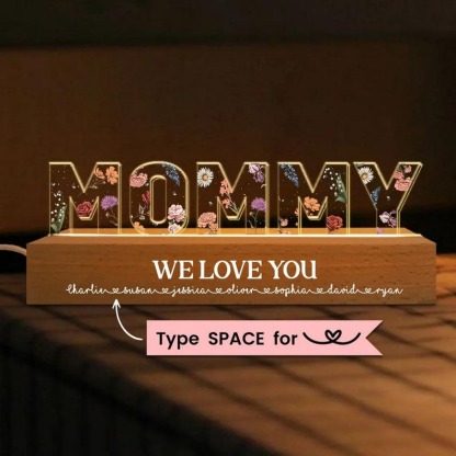 Custom Flower Printed LED Night Light Mother's Day Gift for Mom FHC51041