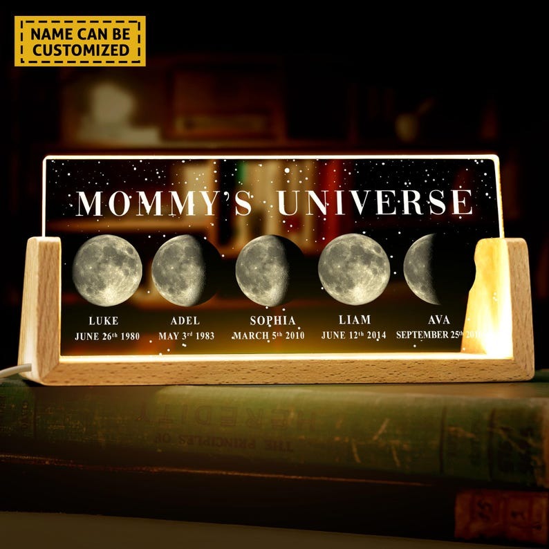 Personalized Moon Phase by Date Gift Personalised Mom Moon Phase Lamp FHC51033