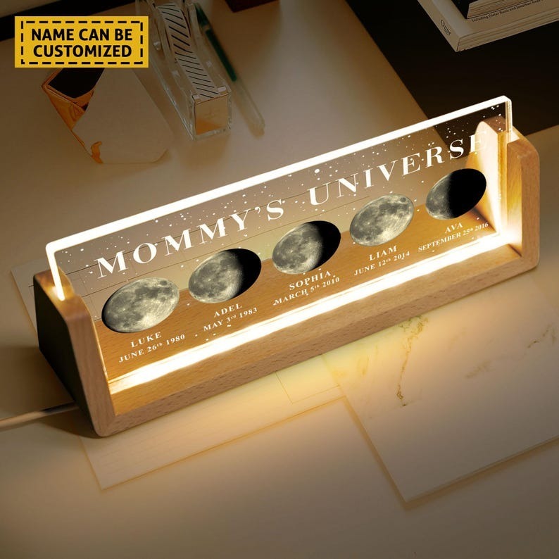 Personalized Moon Phase by Date Gift Personalised Mom Moon Phase Lamp FHC51033