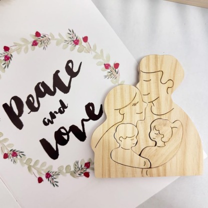 Custom Engraved Wooden Family Name Puzzle Mother's Day Gift FHC51022