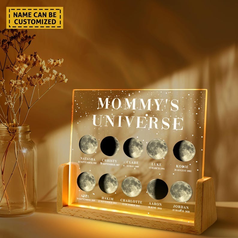Personalized Moon Phase by Date Gift Personalised Mom Moon Phase Lamp FHC51033