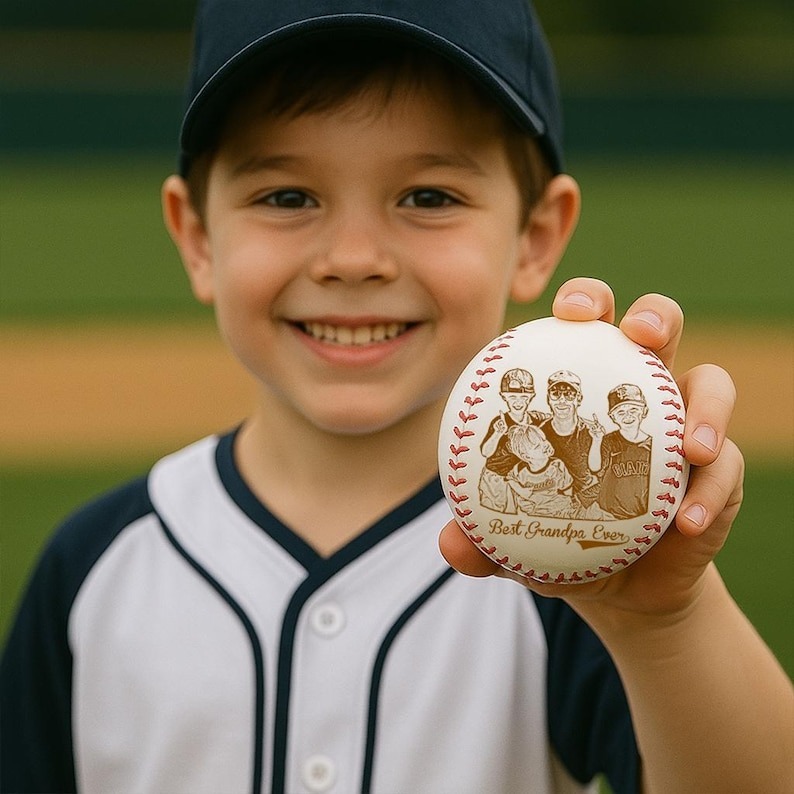 Personalized Fathers Day Gifts for Dad - Engrave Your Favorite Photo on Baseball Balls FHC51109