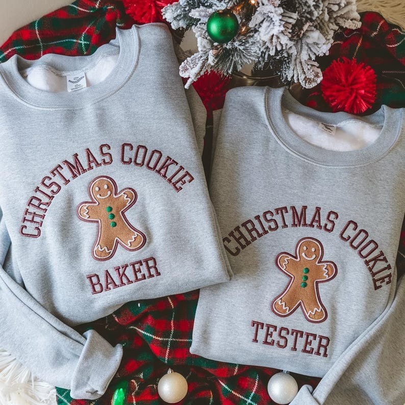 Embroidered Christmas Cookie Baker Sweatshirt Custom Xmas Gift HCMD0363