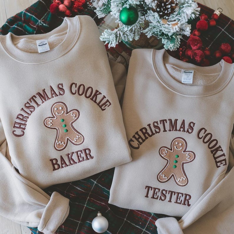 Embroidered Christmas Cookie Baker Sweatshirt Custom Xmas Gift HCMD0363