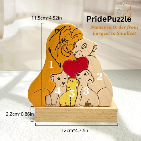 Customized Lion Family Puzzle Mother's Day Gift FHC51019