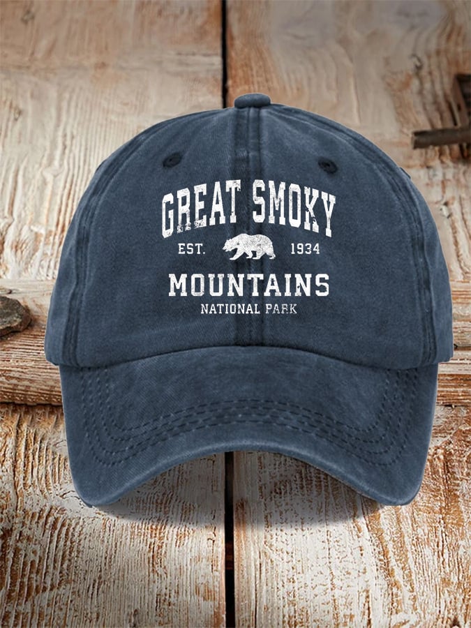 Unisex Fashion Smoky Mountains National Park Print Hat